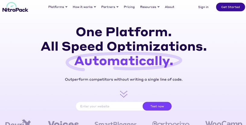 NitroPack Website Screenshot