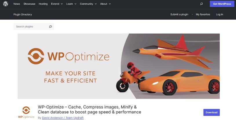 WPOptimize Plugin Screenshot