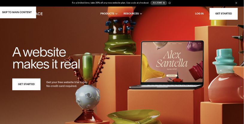 SquareSpace Website Builder Homepage