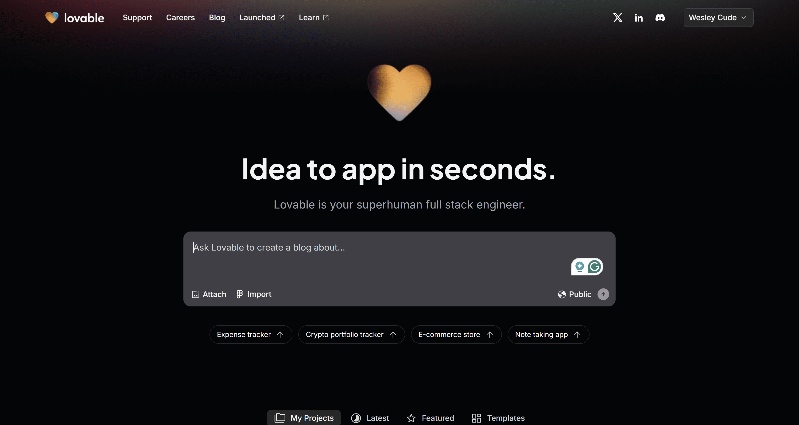 Lovable.Dev Screenshot - Coding with AI