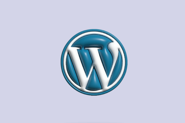 The WordPress Logo on a lilac background