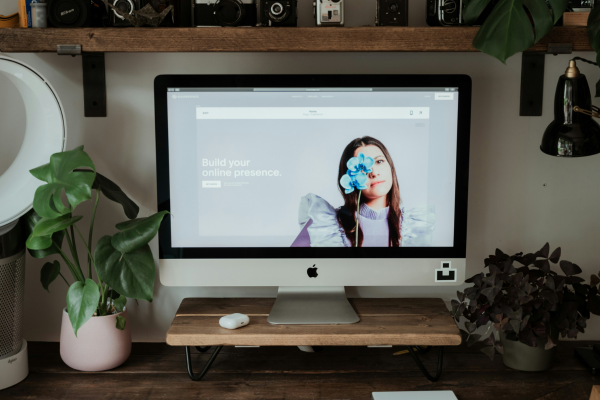 An eCommerce website built using Squarespace on a laptop