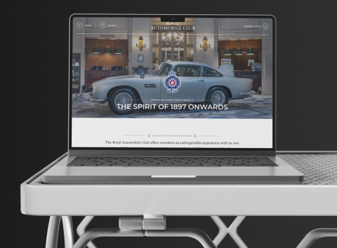 A laptop showing the Royal Automobile Club Homepage