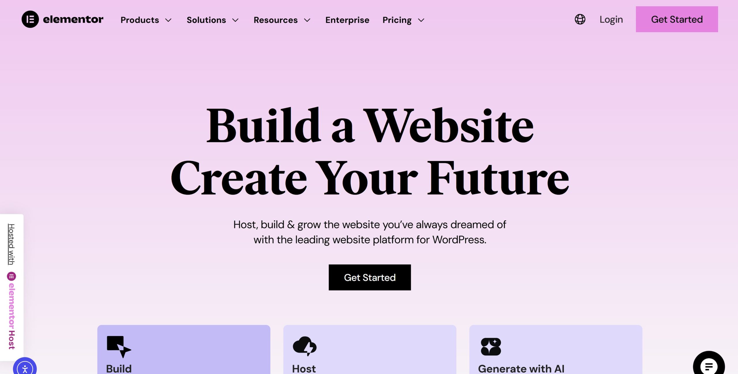 Divi vs Elementor: Elementor Homepage Screenshot