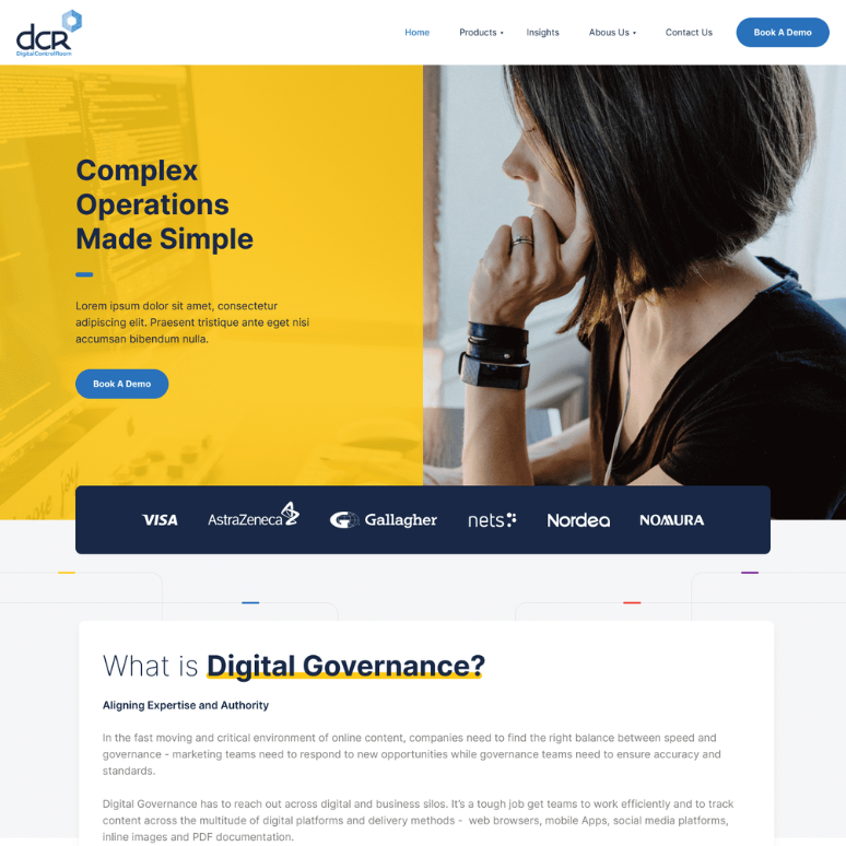 Corporate Website Design for Digital Control Room - Screenshot